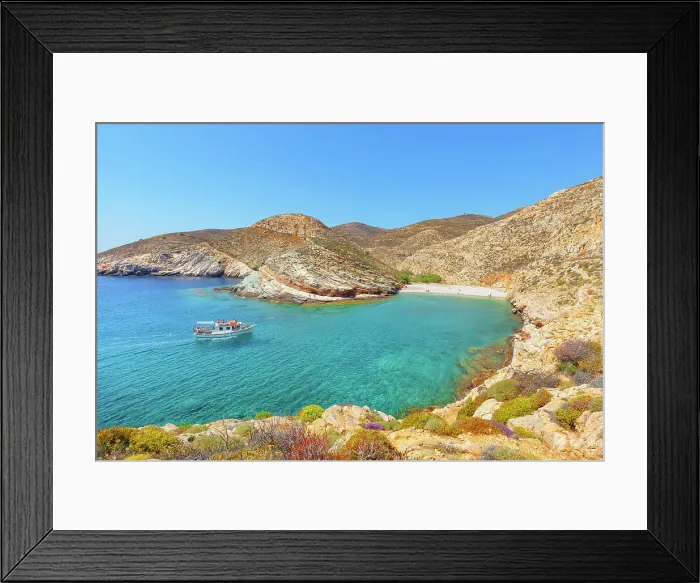 Framed Print : View of Livadaki bay, Folegandros Island, Cyclades Islands, Greece