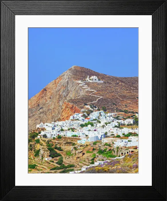Framed Print : View of Chora village, Chora, Folegandros Island, Cyclades Islands, Greece Framed Print : View of Chora village, Chora, Folegandros Island, Cyclades Islands, Greece