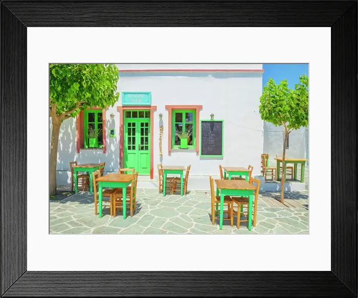 Framed Print : Greek tavern, Chora, Folegandros Island, Cyclades Islands, Greece Framed Print : Greek tavern, Chora, Folegandros Island, Cyclades Islands, Greece