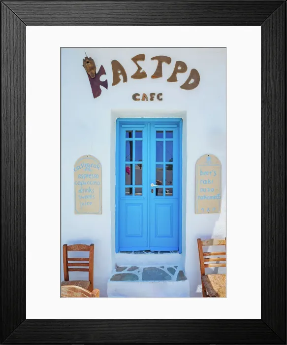 Framed Print : Outdoor cafe, Chora, Folegandros Island, Cyclades Islands, Greece Framed Print : Outdoor cafe, Chora, Folegandros Island, Cyclades Islands, Greece