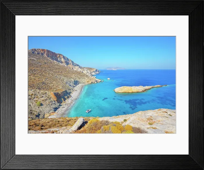 Framed Print : Katergo beach, Folegandros Island, Cyclades Islands, Greece
