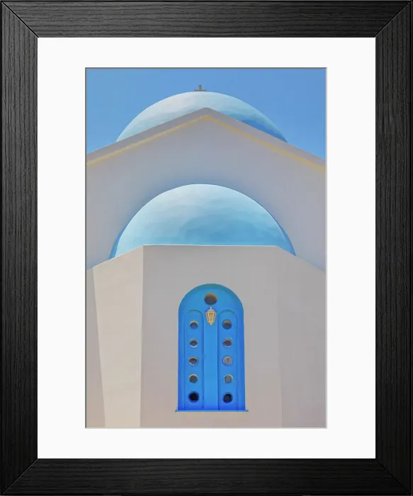 Framed Print : Orthodox church facade, Ano Meria village, Folegandros Island, Cyclades Islands, Greece