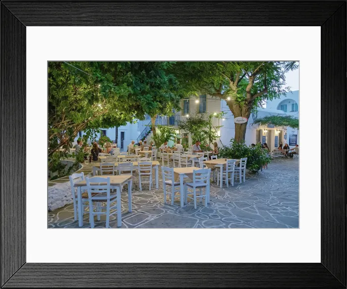 Framed Print : Greek tavern, Chora, Folegandros Island, Cyclades Islands, Greece Framed Print : Greek tavern, Chora, Folegandros Island, Cyclades Islands, Greece