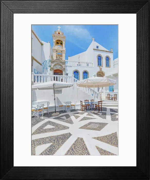 Framed Print : The picturesque main square of Nikia village, Nikia, Nisyros Island, Dodecanese Islands, Greece