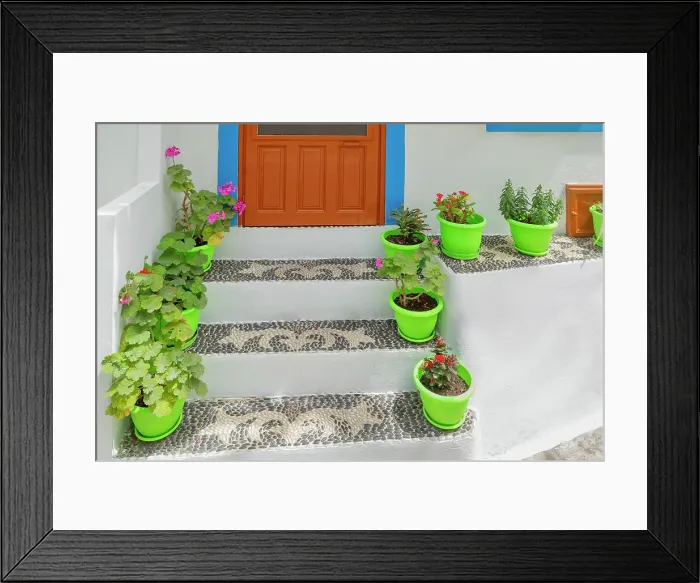 Framed Print : Traditional house entrance, Mandraki, Nisyros Island, Dodecanese Islands, Greece