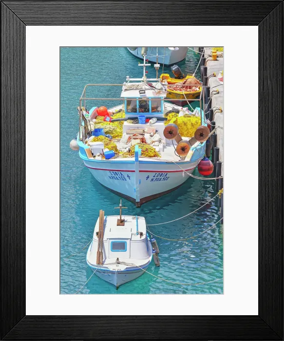Framed Print : Fishing boats, Livadia, Tilos Island, Dodecanese Islands, Greece Framed Print : Fishing boats, Livadia, Tilos Island, Dodecanese Islands, Greece