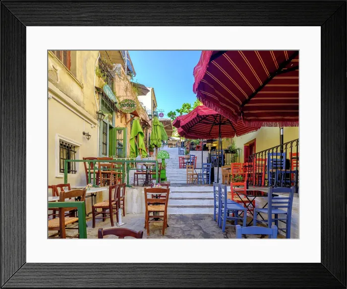 Framed Print : Scenic Streets of old Town, Plaka District, Athens, Greece Framed Print : Scenic Streets of old Town, Plaka District, Athens, Greece