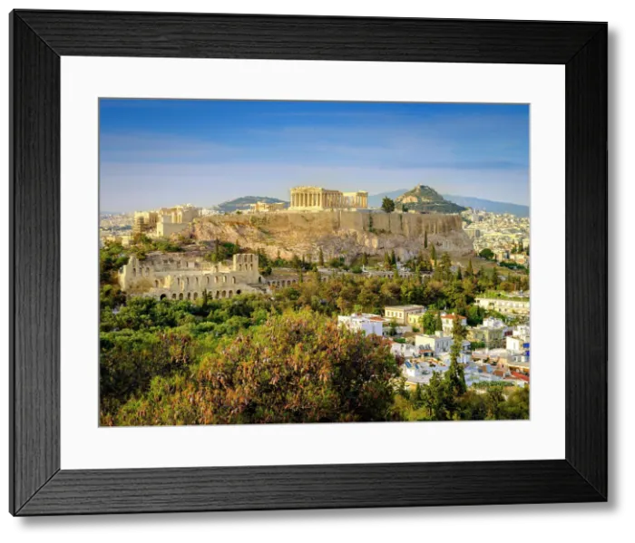 Framed Print : Views over Ruins of the Temple of Parthenon and the City Acropolis, UNESCO World Heritage Site, Athens, Greece Framed Print : Views over Ruins of the Temple of Parthenon and the City Acropolis, UNESCO World Heritage Site, Athens, Greece