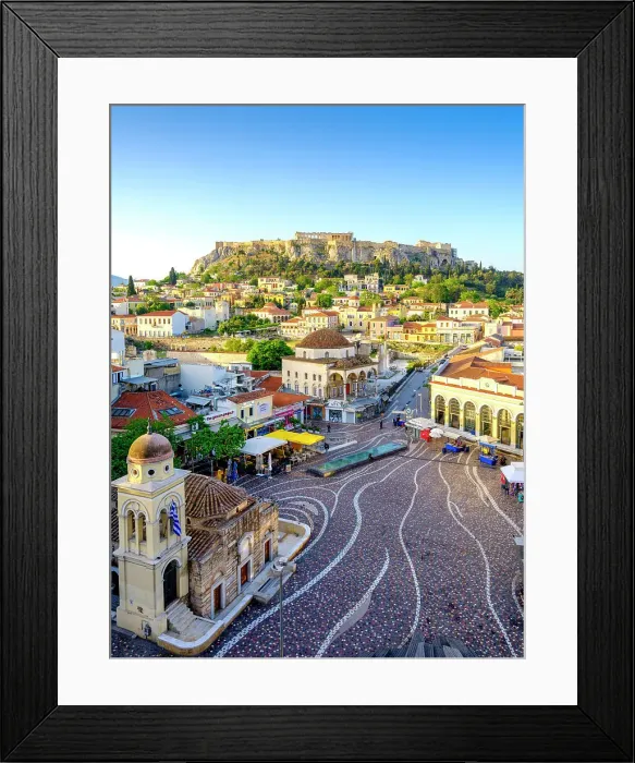 Framed Print : Monastiraki Square, Scenic Streets of old Town, Plaka District, Athens, Greece Framed Print : Monastiraki Square, Scenic Streets of old Town, Plaka District, Athens, Greece