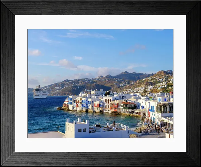 Framed Print : Little Venice, Mykonos, Cyclades Islands, Greek Islands, Greece