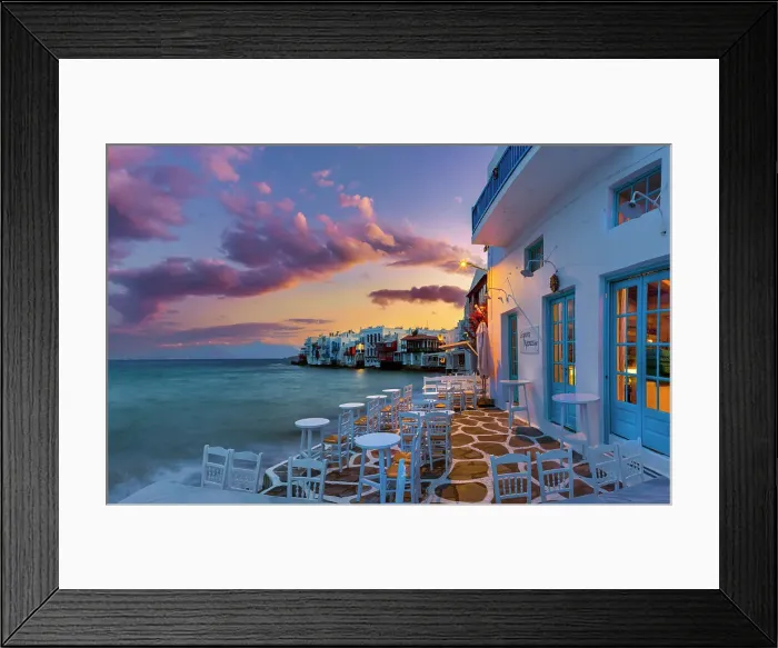 Framed Print : Little Venice, Mykonos, Cyclades Islands, Greek Islands, Greece