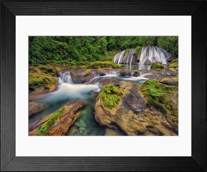 Framed Print : Reich Falls (also known as Reach Falls on the Driver's River near Port Antonio, Jamaica)