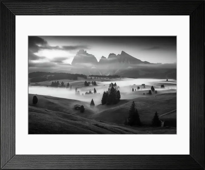 Framed Print : Alpe di Siusi (Seiser Alm) with the Sassolungo and Sassopiatto in the back. Dolomites, Italy Framed Print : Alpe di Siusi (Seiser Alm) with the Sassolungo and Sassopiatto in the back. Dolomites, Italy