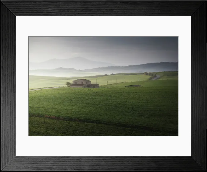 Framed Print : A lonely countryhouse gets the first light of the day as the storm was fading in Val d'Orcia, Tuscany, Italy Framed Print : A lonely countryhouse gets the first light of the day as the storm was fading in Val d'Orcia, Tuscany, Italy