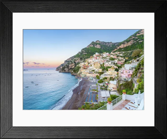 Framed Print : Sunrise View Positano, Amalfi Coast, Campania, Italy Framed Print : Sunrise View Positano, Amalfi Coast, Campania, Italy