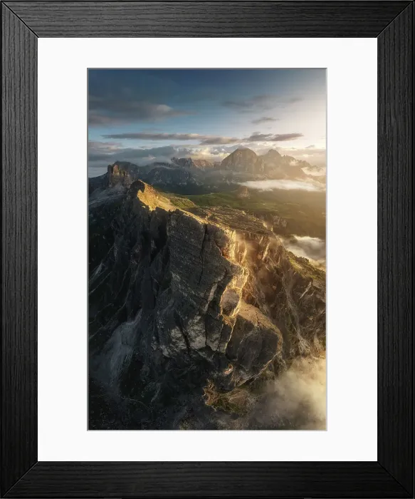 Framed Print : Ra Gusela above the Giau Pass, with the Tofane and Cinque Torri in the background. Ampezzo Dolomites, Italy Framed Print : Ra Gusela above the Giau Pass, with the Tofane and Cinque Torri in the background. Ampezzo Dolomites, Italy