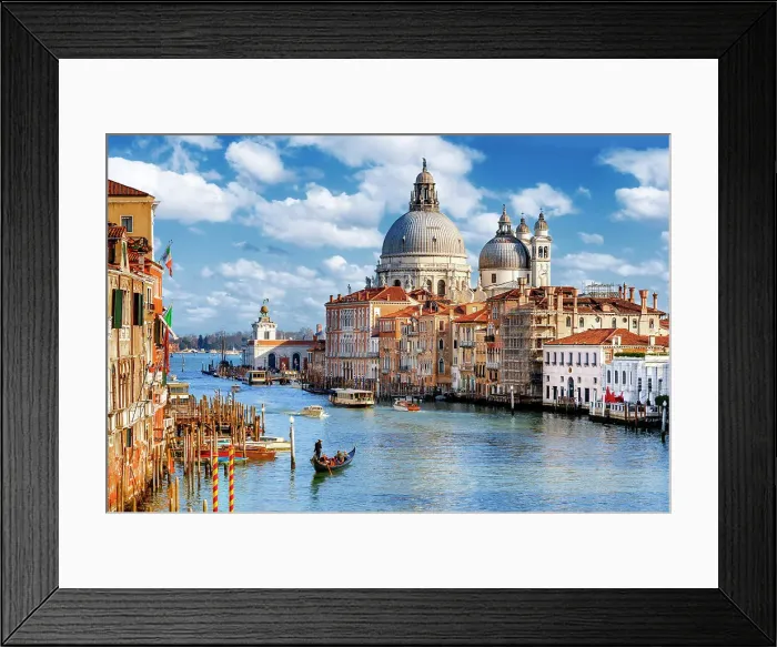 Framed Print : Grand Canal, Canale Grande, Santa Maria de la Salute, Academia, Venice, Italy