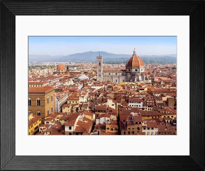 Framed Print : Panoramic View over Florence with the Cathedral, Duomo, Florence, Tuscany, Italy Framed Print : Panoramic View over Florence with the Cathedral, Duomo, Florence, Tuscany, Italy