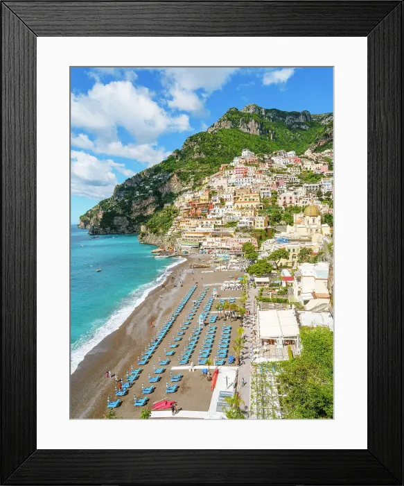 Framed Print : Scenic Coastal Beach View Positano, Amalfi Coast, Campania, Italy Framed Print : Scenic Coastal Beach View Positano, Amalfi Coast, Campania, Italy