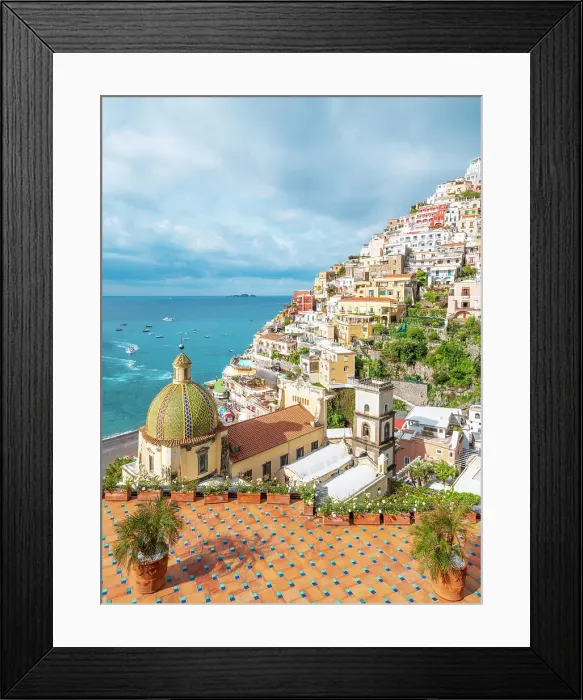 Framed Print : Scenic view of Church of Santa Maria Assunta Positano, Amalfi Coast, Campania, Italy Framed Print : Scenic view of Church of Santa Maria Assunta Positano, Amalfi Coast, Campania, Italy