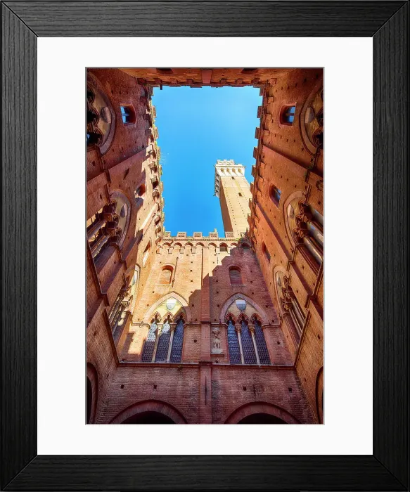 Framed Print : Siena, Torre del Mangia Courtyard, Tuscany, Italy Framed Print : Siena, Torre del Mangia Courtyard, Tuscany, Italy