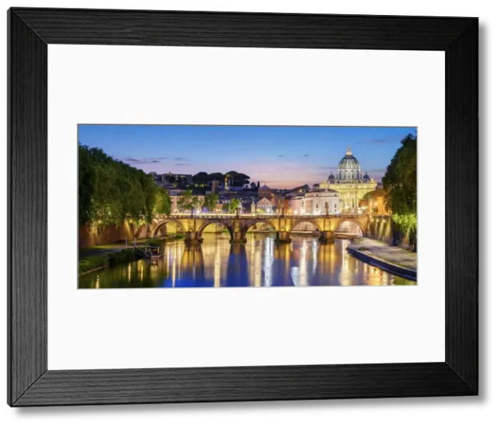 Framed Print : View over the Tiber River of Saint Peters basilica and the Vatican City, UNESCO World Heritage Site, Rome, Italy Framed Print : View over the Tiber River of Saint Peters basilica and the Vatican City, UNESCO World Heritage Site, Rome, Italy