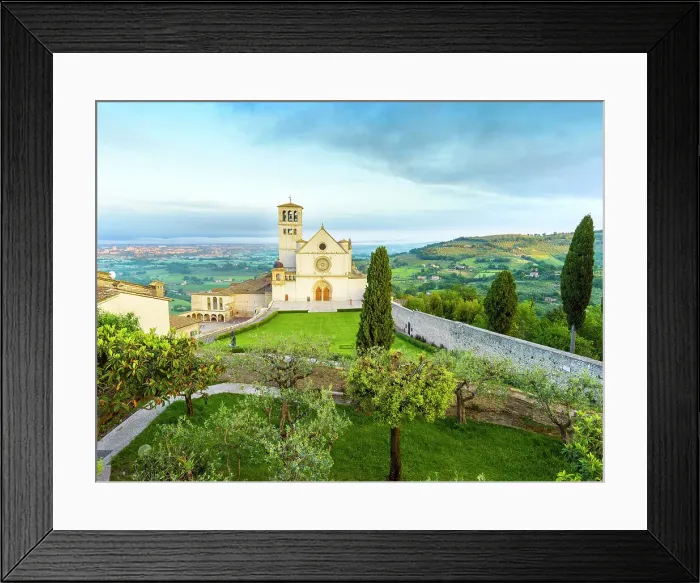 Framed Print : Basilica of San Francesco D'Assisi, St.Francis, UNESO World Heritage Site, Assisi, Perugia, Umbria, Central Italy