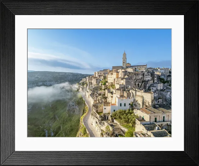 Framed Print : Sassi di Matera, The old town carved out of the rocks, UNESCO World Heritage Site, Matera, Basilicata, Italy