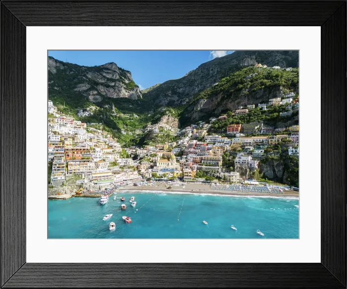 Framed Print : Aerial View Positano, Amalfi Coast, Campania, Italy Framed Print : Aerial View Positano, Amalfi Coast, Campania, Italy