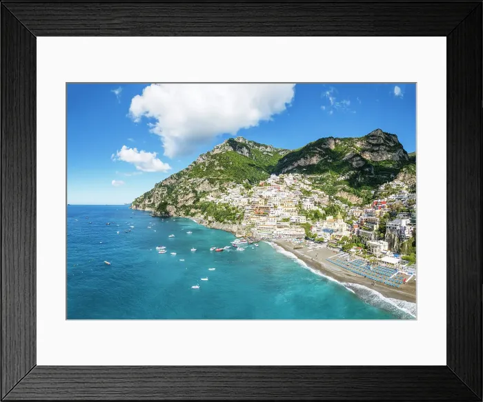 Framed Print : Aerial View Positano, Amalfi Coast, Campania, Italy Framed Print : Aerial View Positano, Amalfi Coast, Campania, Italy