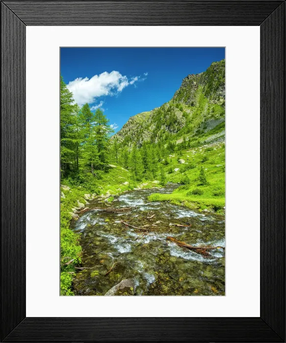 Framed Print : Europe, Italy, Aosta Valley. A mountain stream near the lake Arpy Framed Print : Europe, Italy, Aosta Valley. A mountain stream near the lake Arpy