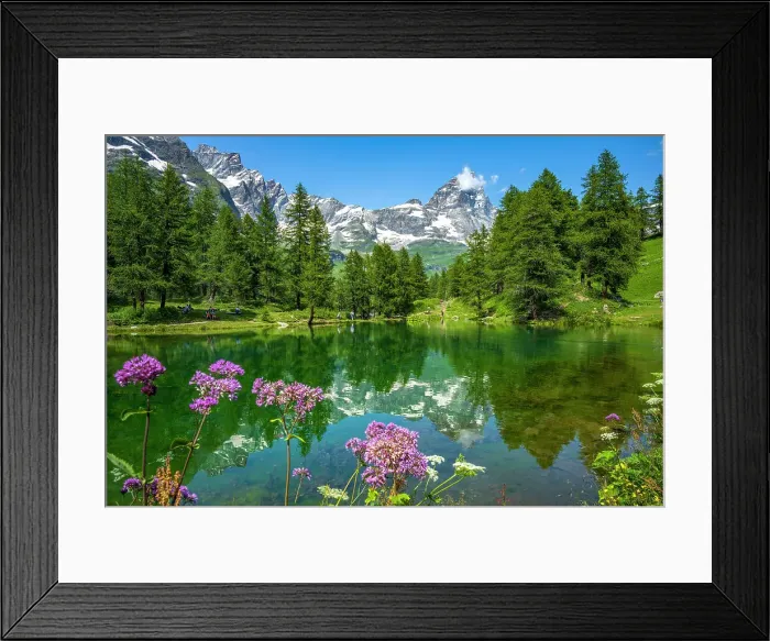 Framed Print : Europe, Italy, Aosta Valley. The iconic Matterhorn reflecting on the Lago Blu near to Breuil-Cervinia Framed Print : Europe, Italy, Aosta Valley. The iconic Matterhorn reflecting on the Lago Blu near to Breuil-Cervinia