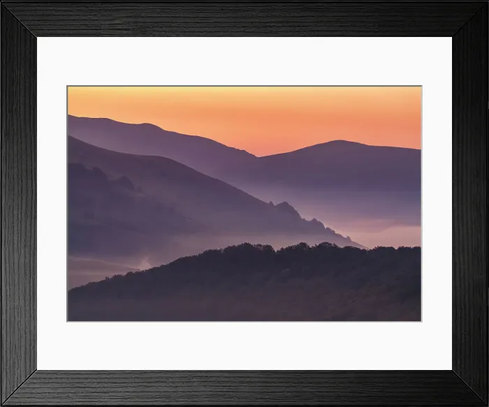 Framed Print : Dawn Mist in Sibillini Mountains National Park, Umbria, Italy Framed Print : Dawn Mist in Sibillini Mountains National Park, Umbria, Italy
