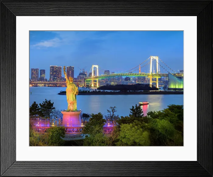Framed Print : Rainbow Bridge, Odaiba, Statue of Liberty Tokyo, Kanto, Japan Framed Print : Rainbow Bridge, Odaiba, Statue of Liberty Tokyo, Kanto, Japan