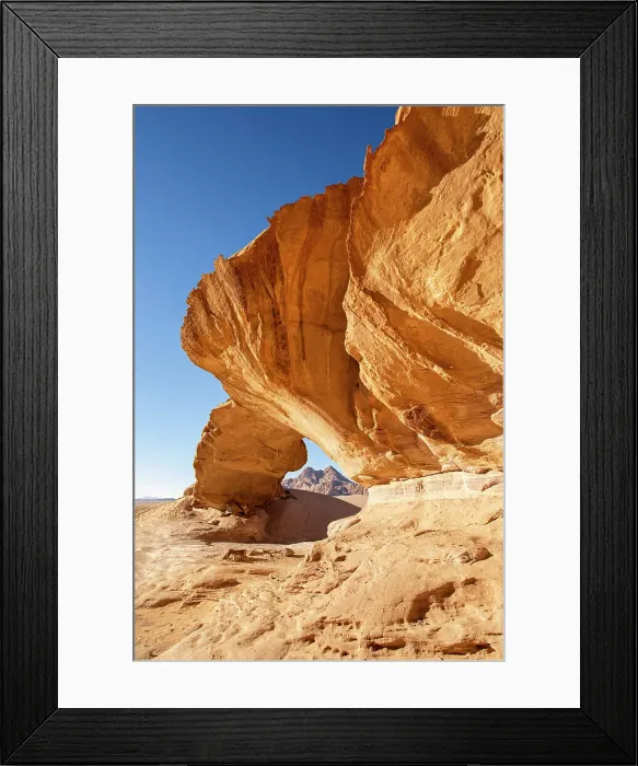 Framed Print : Rock Arch Al Kharza, Wadi Rum, Jordan