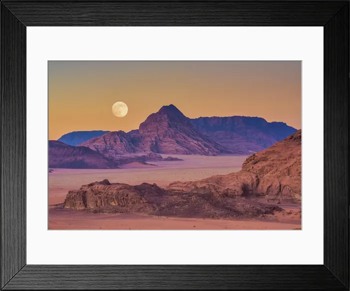 Framed Print : Full Moon over Wadi Rum, Jordan Framed Print : Full Moon over Wadi Rum, Jordan