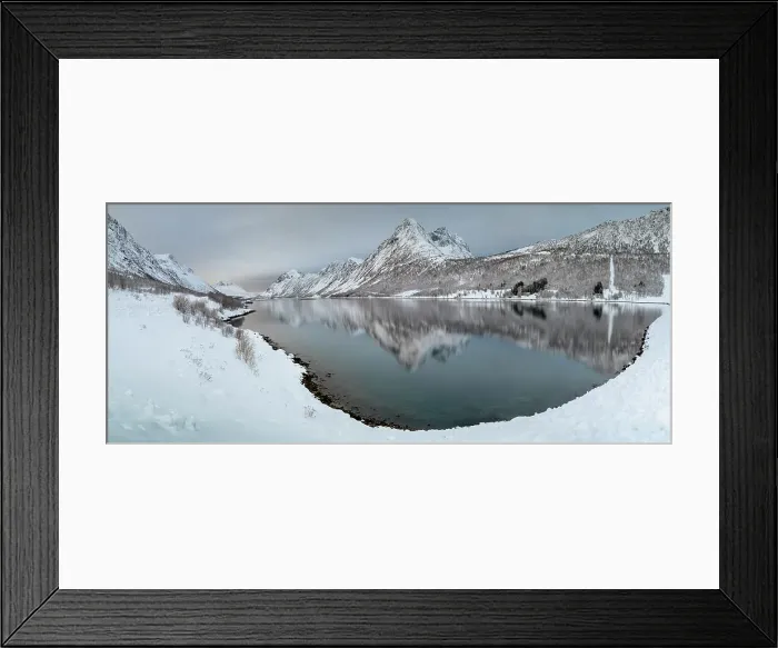 Framed Print : Rognskartinden Reflecting in Gryllefjord, Senja, Norway Framed Print : Rognskartinden Reflecting in Gryllefjord, Senja, Norway