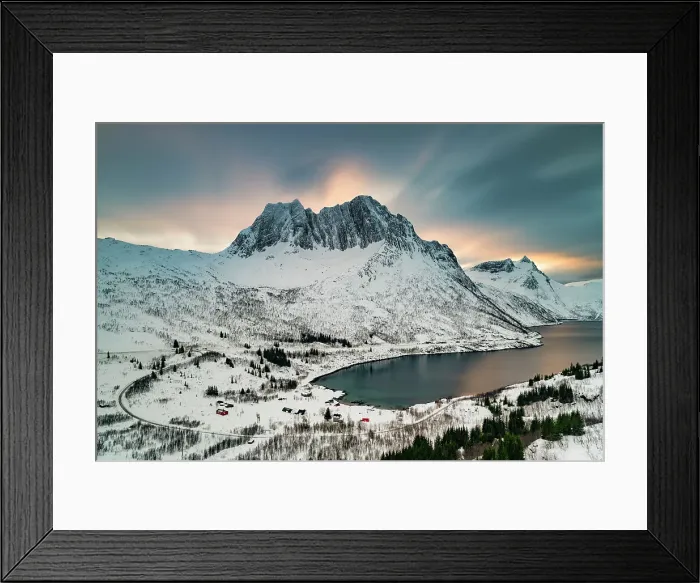 Framed Print : Breidtinden in Winter, Senja, Norway Framed Print : Breidtinden in Winter, Senja, Norway