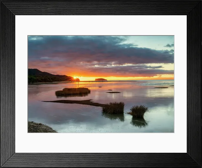 Framed Print : Sunrise over Sandy Bay at High Tide, Abel Tasman National Park, South Island, New Zealand Framed Print : Sunrise over Sandy Bay at High Tide, Abel Tasman National Park, South Island, New Zealand