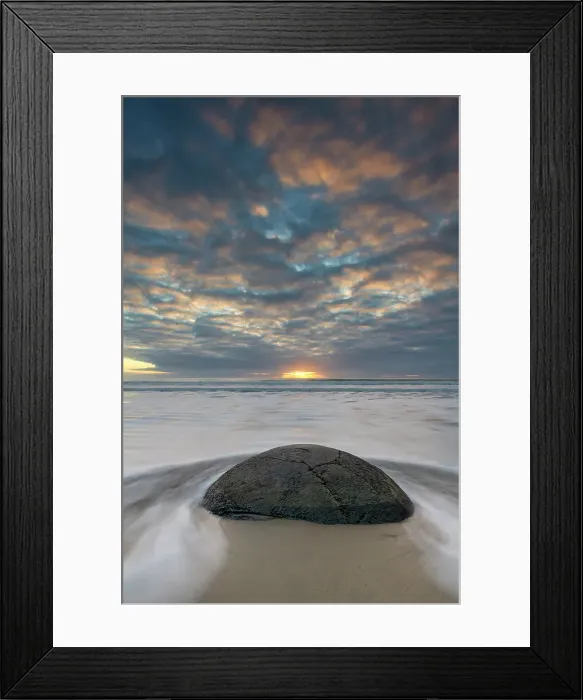 Framed Print : Moeraki Boulders at Sunrise, Hampden, South Island, New Zealand Framed Print : Moeraki Boulders at Sunrise, Hampden, South Island, New Zealand