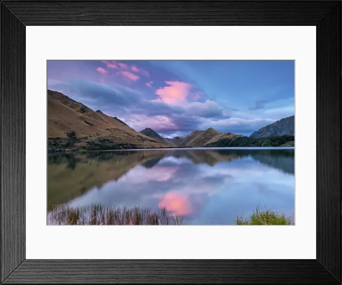 Framed Print : Moke Lake at Sunrise, near Queenstown, South Island, New Zealand