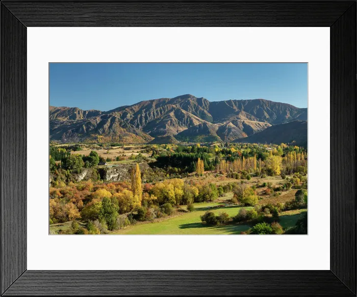 Framed Print : View over Arrowtown in Autumn, South Island, New Zealand