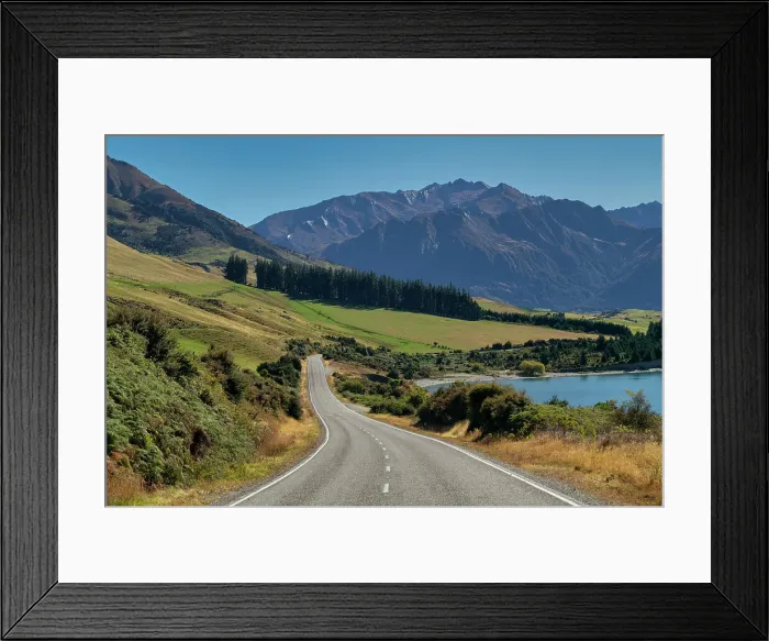 Framed Print : Road Along Lake Hawea, South Island, New Zealand Framed Print : Road Along Lake Hawea, South Island, New Zealand