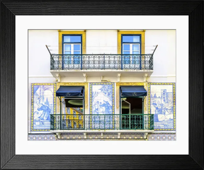 Framed Print : Historic Facade with Azulejos, Baixa Lisbon, Portugal Framed Print : Historic Facade with Azulejos, Baixa Lisbon, Portugal