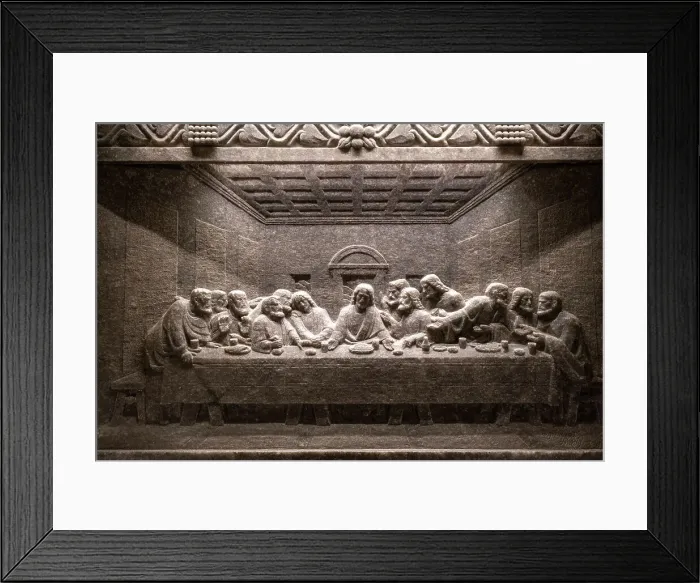 Framed Print : Last Supper carving, St. Kinga's Chapel, Wieliczka Salt Mine (UNESCO World Heritage Site), Krakow, Poland Framed Print : Last Supper carving, St. Kinga's Chapel, Wieliczka Salt Mine (UNESCO World Heritage Site), Krakow, Poland