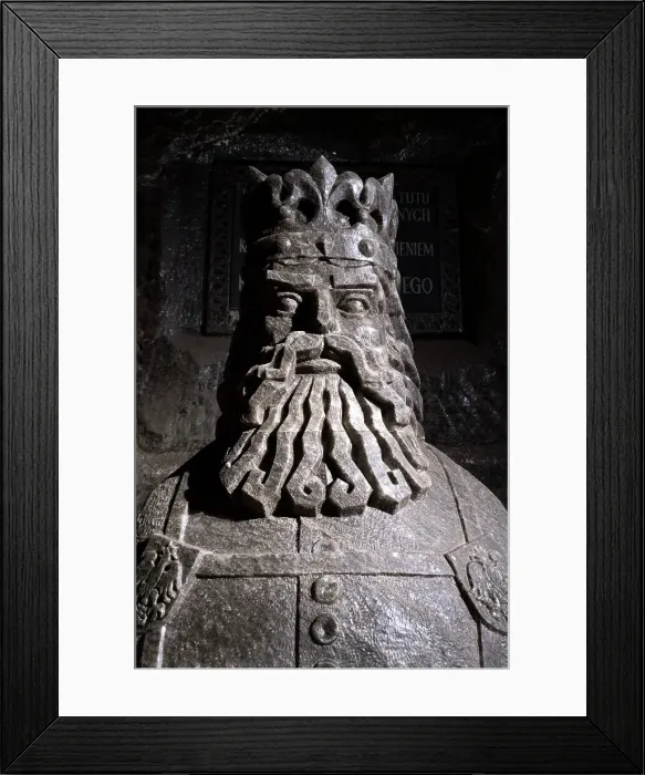 Framed Print : Statue of King Casimir III, Wieliczka Salt Mine (UNESCO World Heritage Site), Krakow, Poland