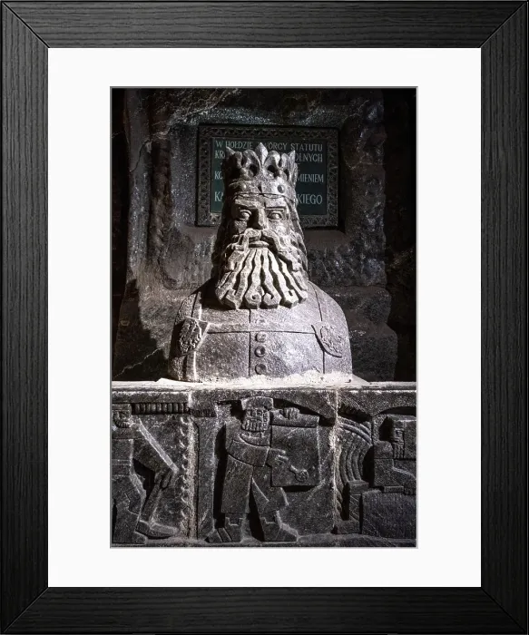 Framed Print : Statue of King Casimir III, Wieliczka Salt Mine (UNESCO World Heritage Site), Krakow, Poland