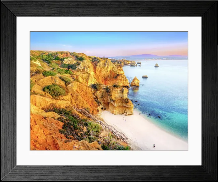 Framed Print : Boardwalk and Stairs to Camilo Beach at Sunrise Camilo Beach, Praia do Camilo, Natural Cliff Formation and Beach Cove Lagos, Algarve, Portugal Framed Print : Boardwalk and Stairs to Camilo Beach at Sunrise Camilo Beach, Praia do Camilo, Natural Cliff Formation and Beach Cove Lagos, Algarve, Portugal