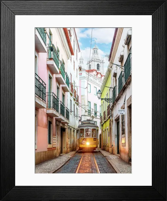 Framed Print : Yellow Tram 28 in the Streets of Lisbon Lisbon, Portugal Framed Print : Yellow Tram 28 in the Streets of Lisbon Lisbon, Portugal