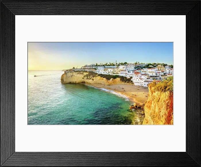 Framed Print : Carvoeiro Beach, Sunset Praia Carvoeiro Carvoeiro, Algarve, Portugal